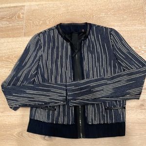 Elie Tahari Black, White & Blue Jacket, Size Extra Small